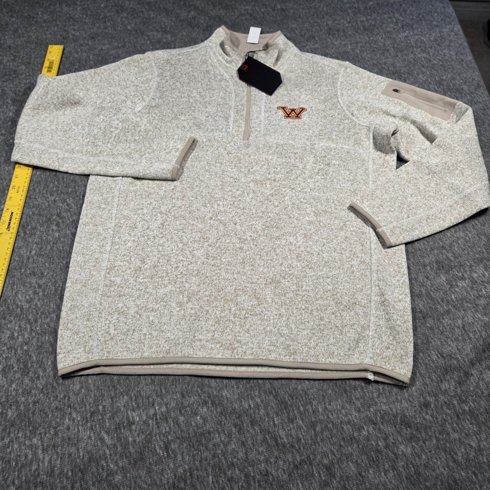 Antigua Fortune QuarterZip Pullover Jacket OatmealMinnesota Gophers *ERROR LOGO - Picture 2 of 8